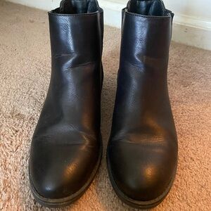 MIA Black Leather Ankle Boots